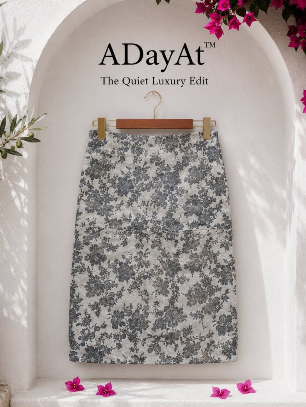 Newport News 100% Genuine Leather Floral Pencil Skirt | Fully Lined 2 Quiet Luxe